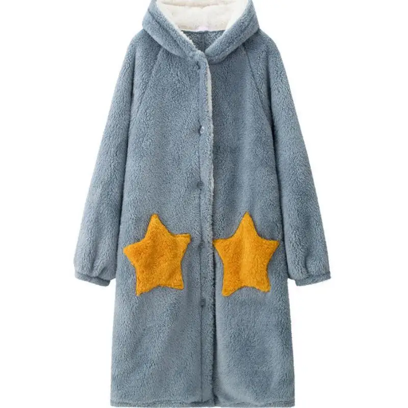 Winter pajamas homewer Oversized Hoodie Sweatshirt Fleece Blanket with Sleeve  Jacket Women Hooded Coat Plush Giant TV  Women