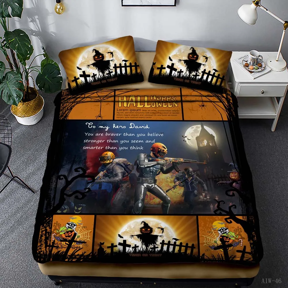 

Halloween Series Bedding Set Single DoubleKing Quilt Cover Decoration Room Home Textile 2 / 3Pcs