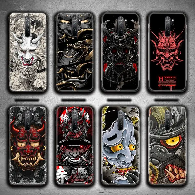 

Japanese samurai Oni Hannya Demon Mask Phone Case for Redmi 9A 9 8A 7 6 6A Note 10 9 8 8T Pro Max K20 K30 Pro