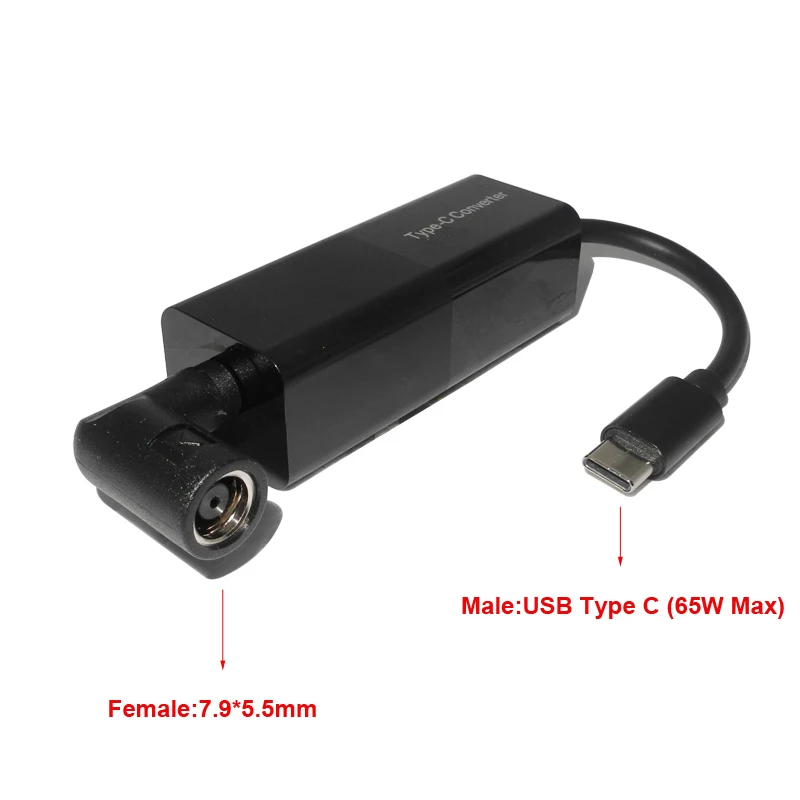 Универсальный адаптер постоянного тока для ноутбука с разъемом USB Type-C и штекером