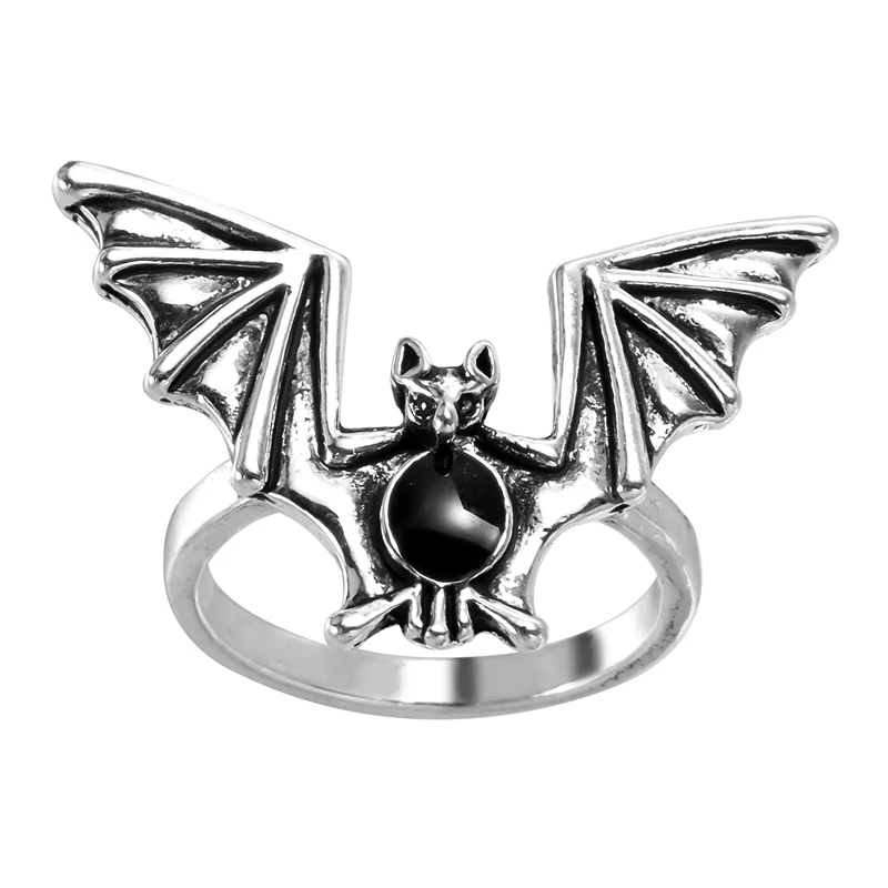 Кольцо регулируемое в готическом стиле унисекс кольцо для Хэллоуина черная