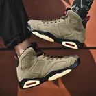 Профессиональная Мужская обувь для баскетбола в стиле ретро 6s армейский зеленый цвет спортивные кроссовки с карманами высокое качество TS беговые кроссовки