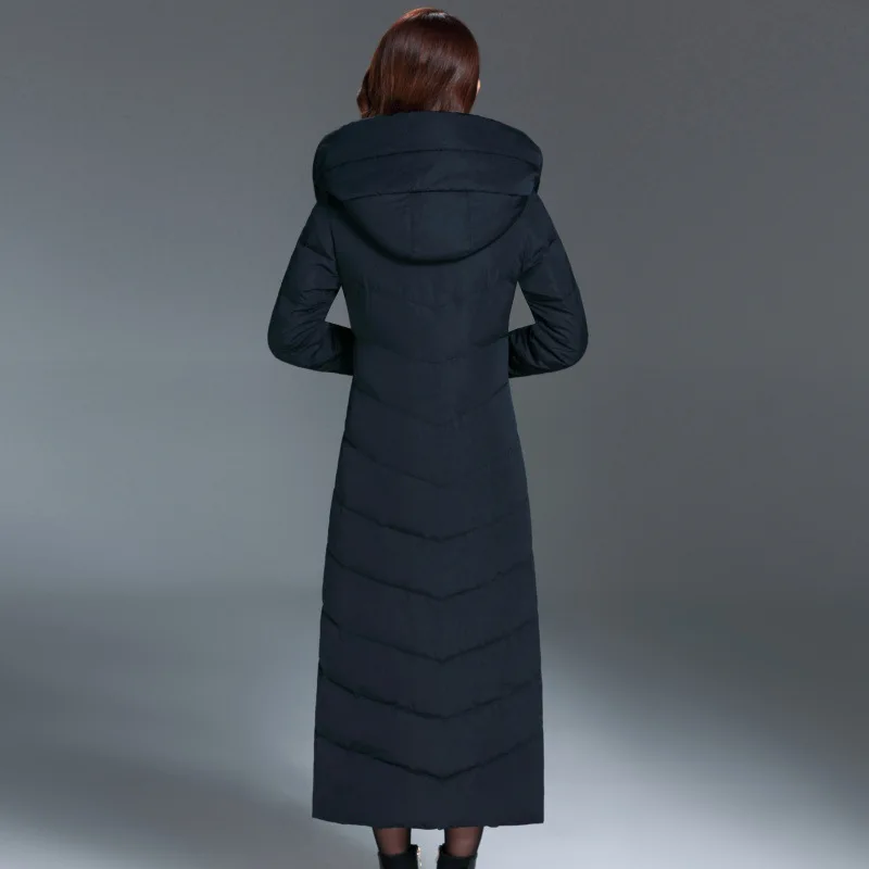 2020 New Winter Womens Long Down Jacket Korean Slim Fit Hooded Outerwear Female Sleeve Thick Warm Overcoat Plus Size M-3XL | Женская