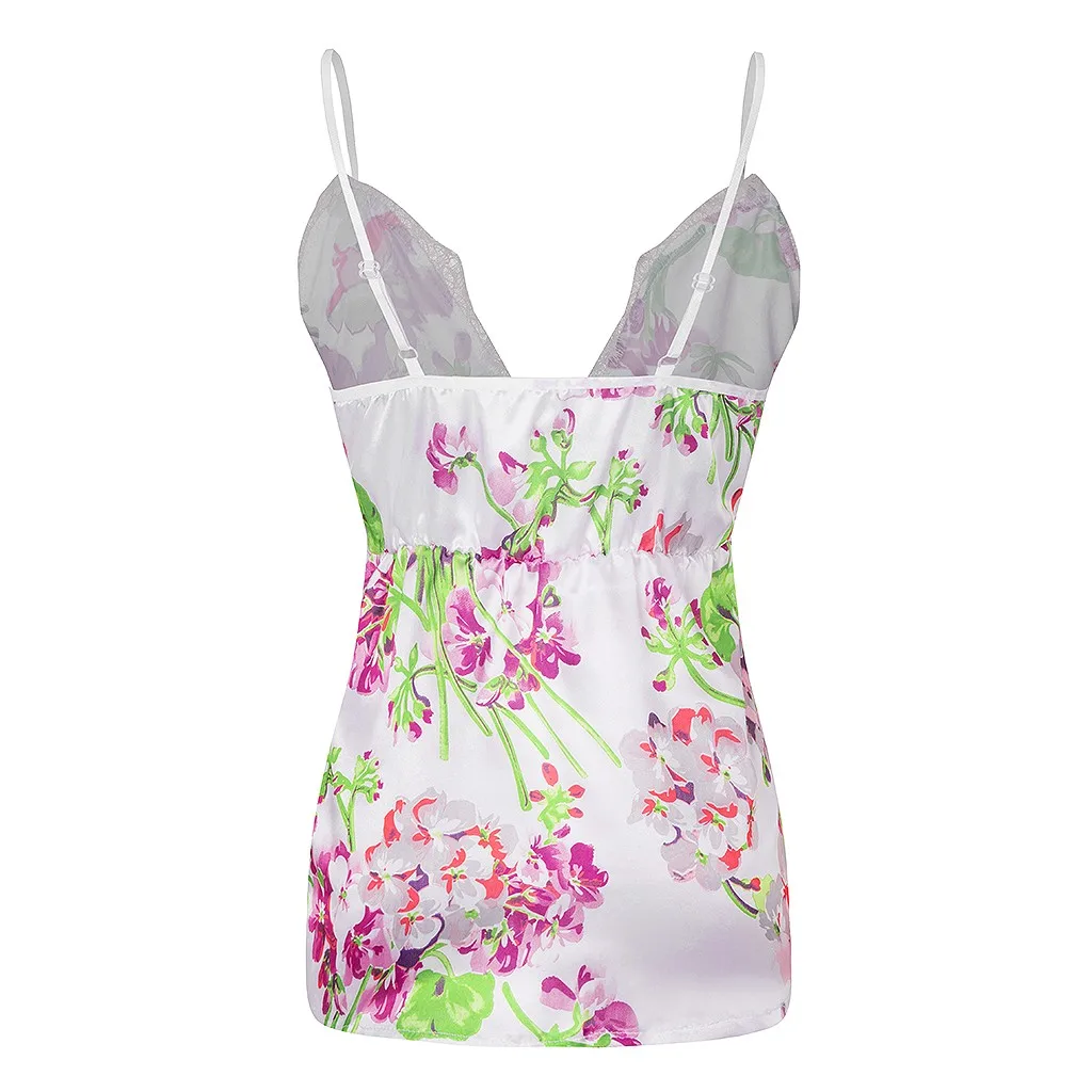 

sexy sleepwear lingerie Women pajamas sleep tops Lace V-Neck sleeveless Nightderss Leopard Print