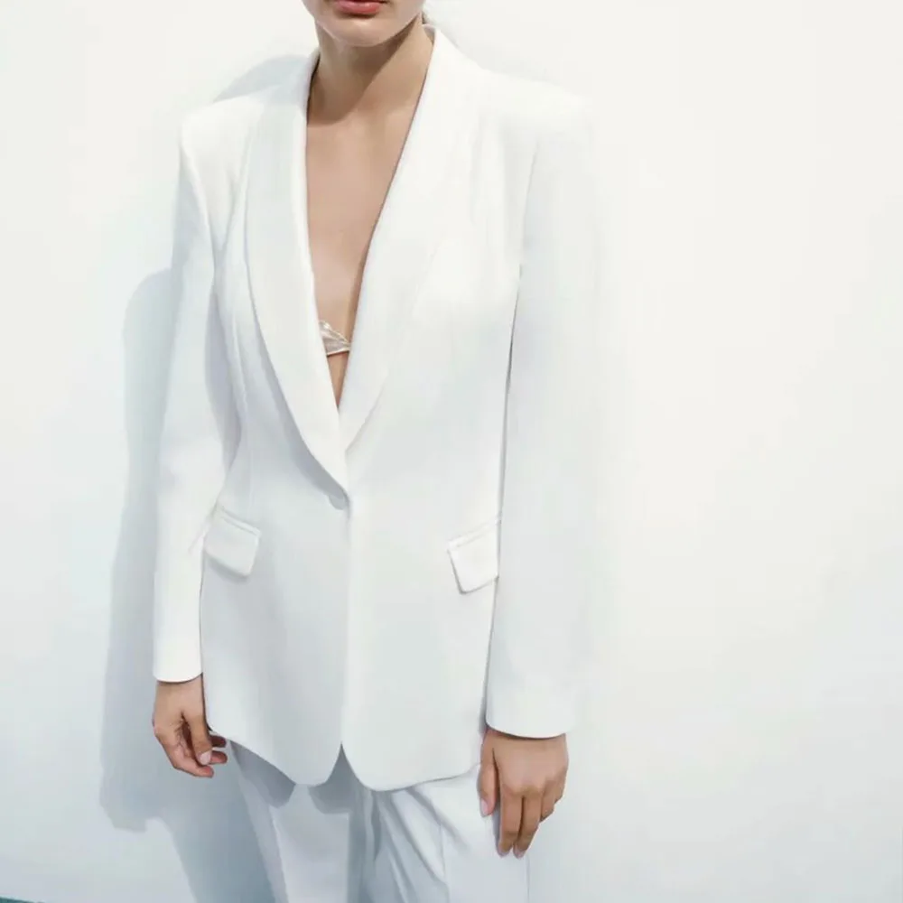 

Пиджак Za женский на одной пуговице, модный пиджак в винтажном стиле с длинным рукавом, укороченный, шикарная верхняя одежда, 2021
