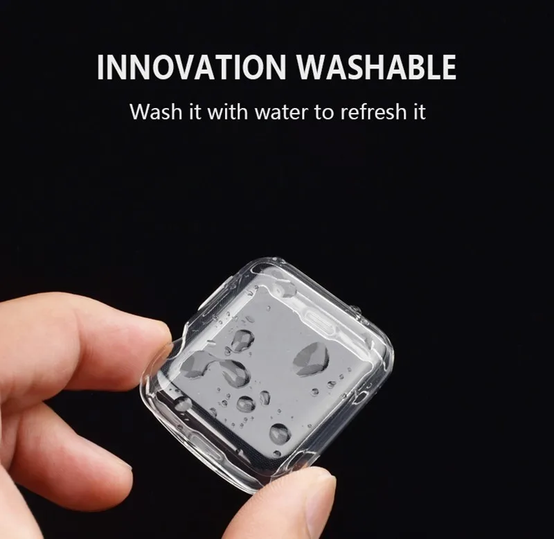 Полный Чехол для Apple Watch 5, 4, 3, 2, 40 мм, 44 мм, защитный ТПУ HD Прозрачный Ультра-тонкий чехол, Защитная крышка для Iwatch 38 мм, 42 мм
