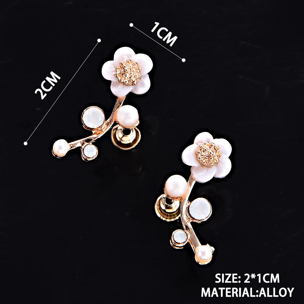 

Fashion Women Girl Elegant Flower Imitation Pearls Crystal Rhinestone Ear Stud Earrings Party Earring Jewelry Wholesale