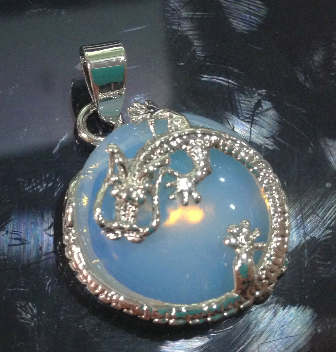 

New Beautiful Opal Gemstone Gems dragon Pendant 23x23mm
