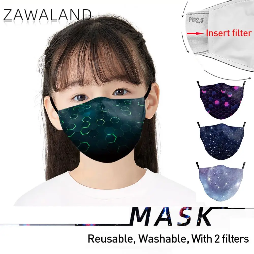 

Zawaland Children Mouth Mask 3D Printed Mask Fashion Crane Face Mouth-muffle Mask Protective PM2.5 Mask with 2Filters