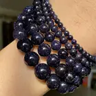 Бусины Из Натурального синего песчаника, круглые бусины с отверстием россыпью для изготовления ювелирных изделий сделай сам, подвеска для браслета, ожерелья 4-12 мм, 15 дюймов, для рукоделия, оптовая продажа