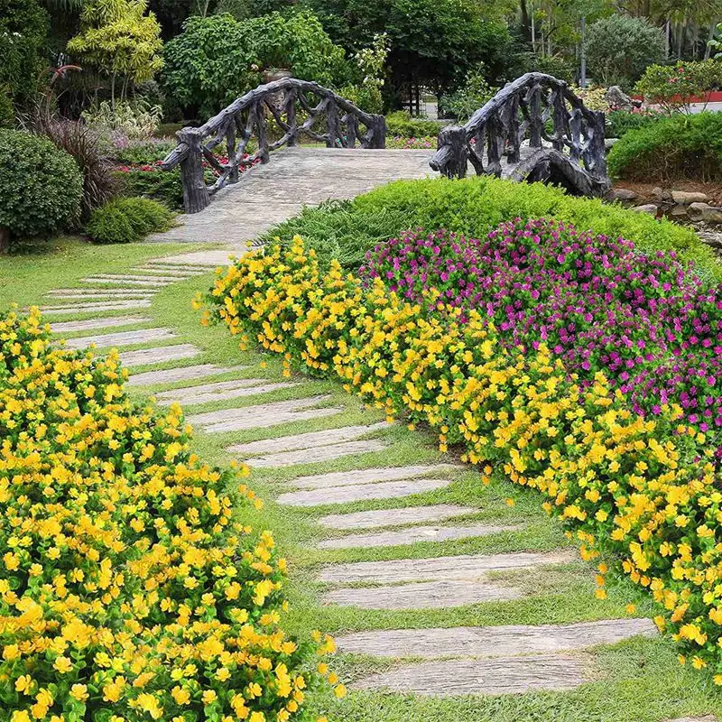 

20 Bundles Artificial Flowers Outdoor Fake Flowers for Home Decoration,UV Resistant Faux Plastic Greenery Shrubs Plants