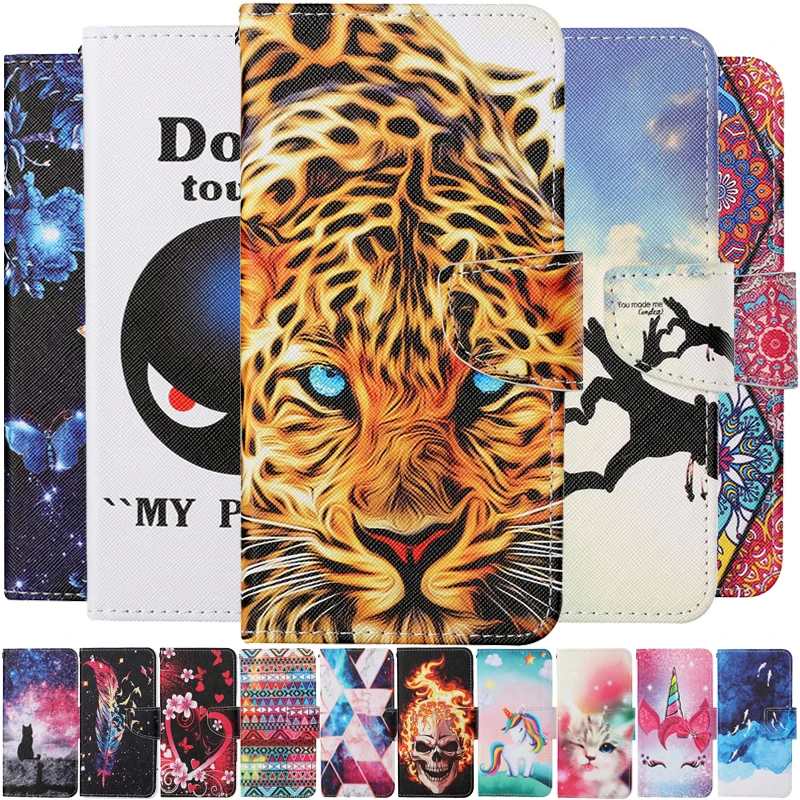 

Funda For Huawei P40 Lite Flip Leather Case na For Coque Huawei P 40 Lite 40Lite P40Lite E Wallet Painted Phone Cover Capa