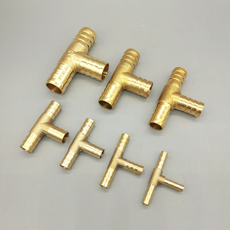 

T way T-Shape Brass Barb Pipe Hose Fitting 3 way connector For 4mm 5mm 6mm 8mm 10mm 19mm hose copper Pagoda Water Tube Fittings