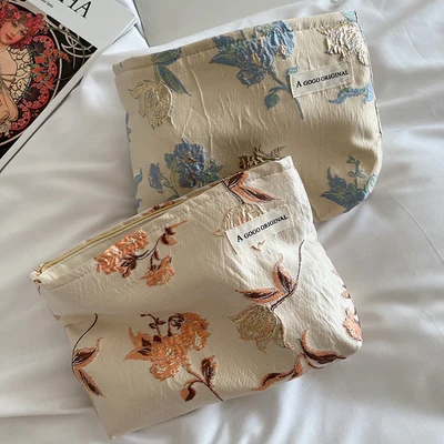 Женская Цветочная косметичка в стиле ретро несессер органайзер для хранения