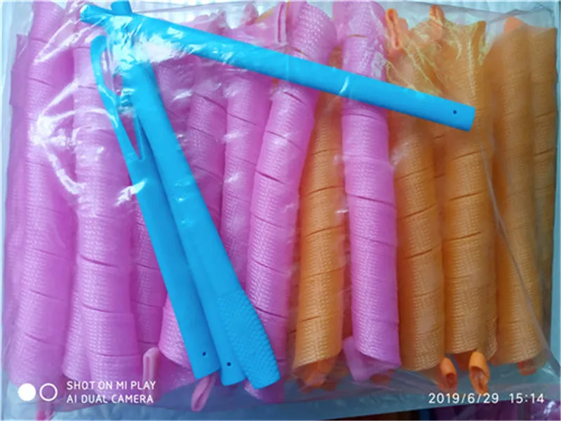 18 PCS 65 CM LONG Прямая Спиральные кольца рычаг бигуди для волос 30 шт в упаковке - Цвет: 18 PCS 65 CM LONG