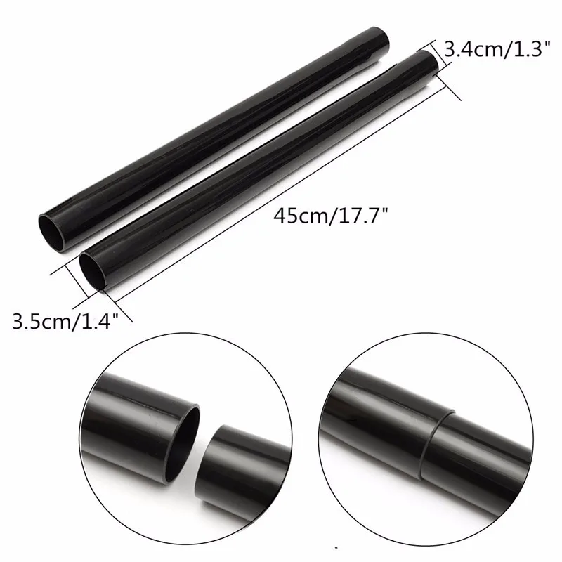 

2pcs 45cm Plastic Black Vacuum Extension Wand Tube Wet Dry Vacuum Cleaner Floor Accessory Tool