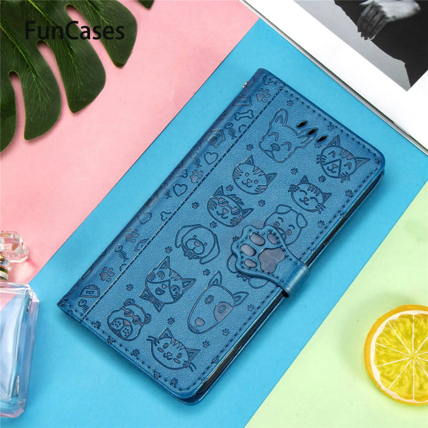 Чехол для телефона из искусственной кожи с изображением милого кота и собаки Samsung