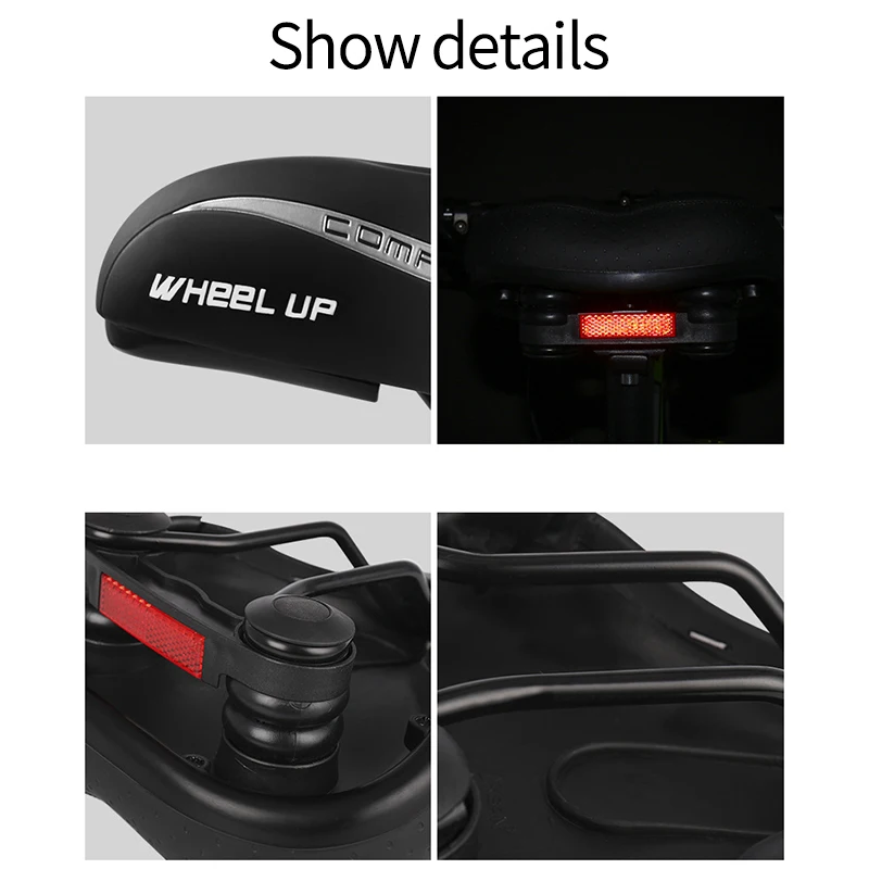 

WHeeL UP Mountain Bike Seat Comfortable Double Shock Absorb Bicycle Saddle Reflective Thickening Waterproof Bike Saddle