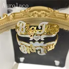 AurolaCo именной браслет с именем на заказ, браслет с позолоченной табличкой из нержавеющей стали, персонализированный браслет