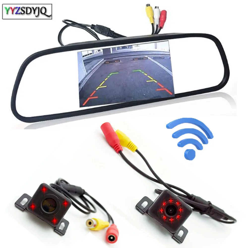 Автомобильное зеркало заднего вида с ЖК-дисплеем 5 дюймов 2 4 ГГц |