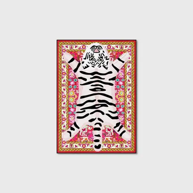 Напольный коврик с тигром и мультяшным рисунком Противоскользящий для спальни