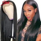 Гладкие парики из человеческих волос 13x4 на сетке спереди, 8-30 дюймов, предварительно выщипанные перуанские прямые парики на сетке спереди для черных женщин