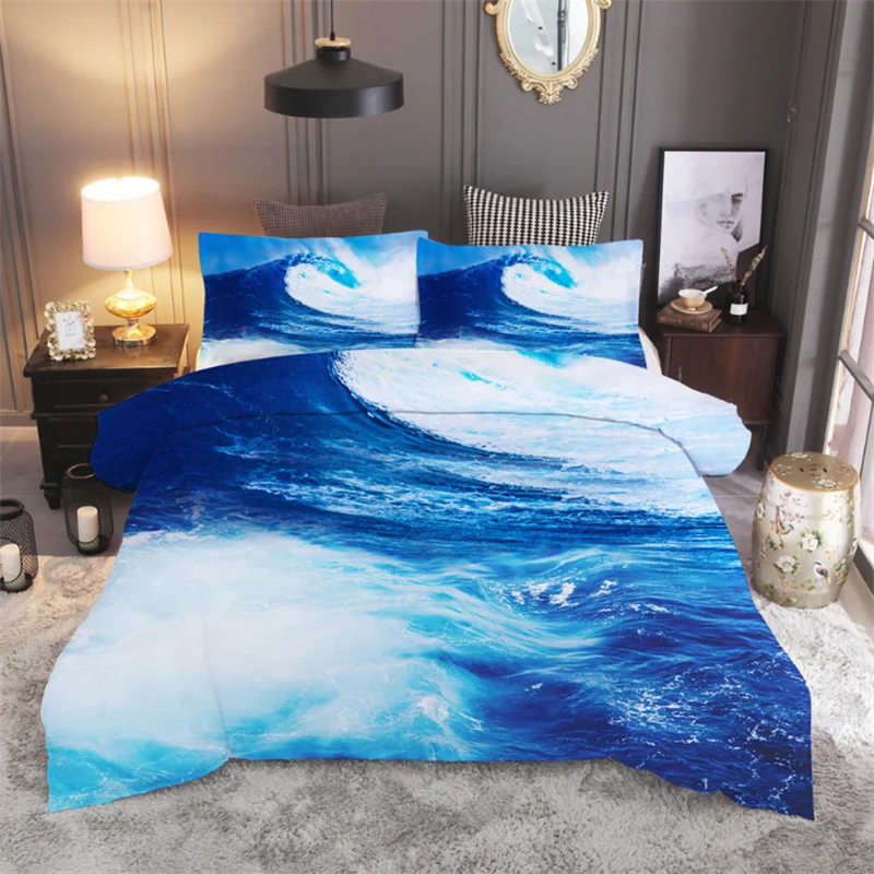 Comforter bedding sets moon marine pattern duvet cover set single size kids bedlinen 3PCS quilt and pillowcase bedclothes | Дом и сад