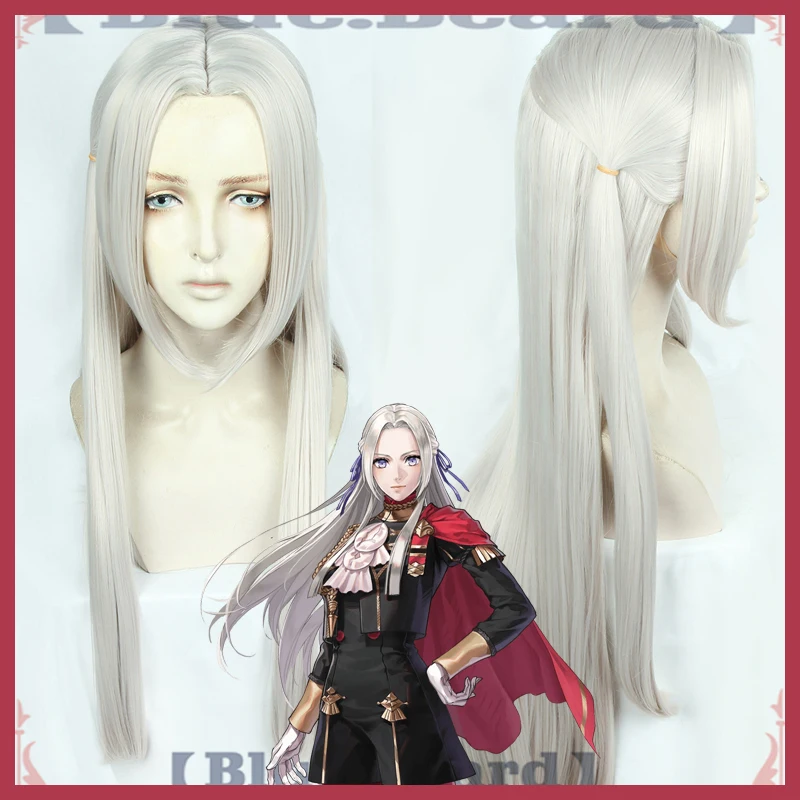 Парик с эмблемой огня из трех домов эдельгард фон френберг длинная серая прямая