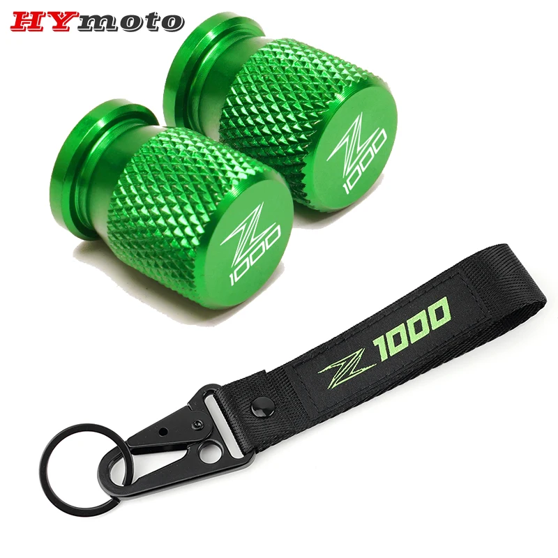 

Embroidery Collection Key Chain Ring Keychain Keyring For Kawasaki Z1000 Z1000SX Motorcycle CNC Accessories Tire Valve Cap Cover