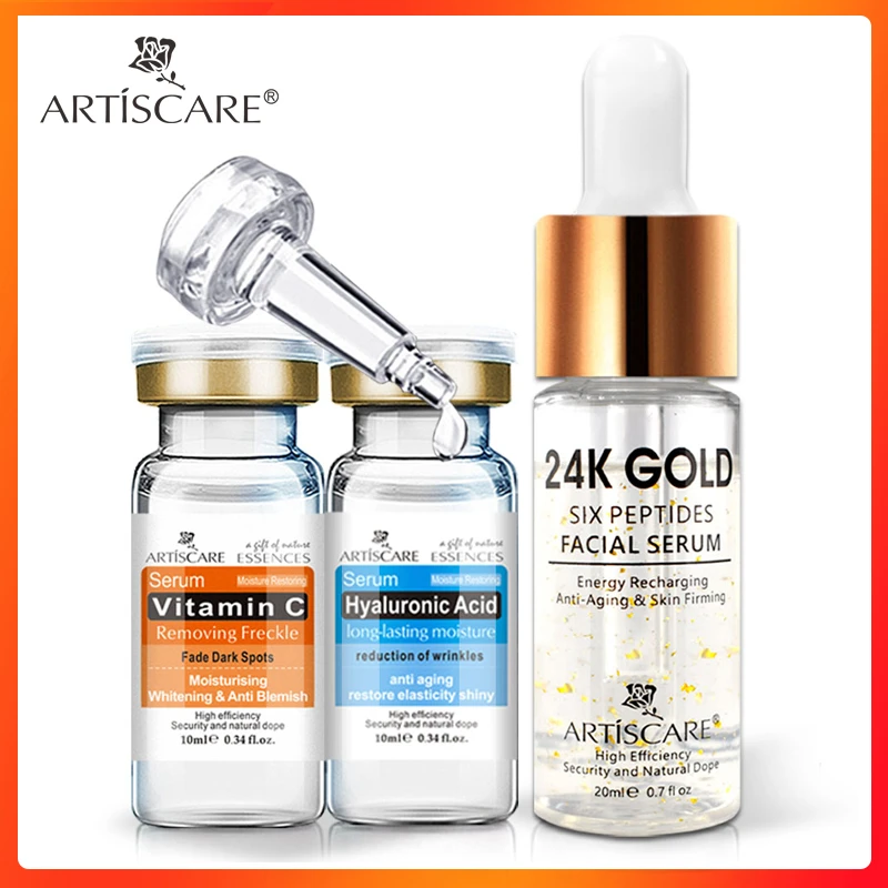 ARTISCARE 24K Gold Six сыворотка с пептидами + Сыворотка витамином C гиалуроновой кислотой