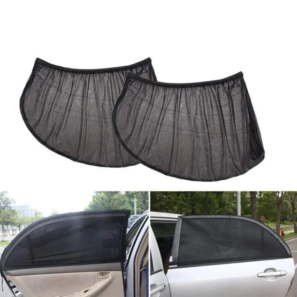 

2pcs Car Rear Side Window Sunshades Automotive Sun Visor Shield Curtain Anti-mosquito Auto Front Back Sunshade Net Mesh Curtain