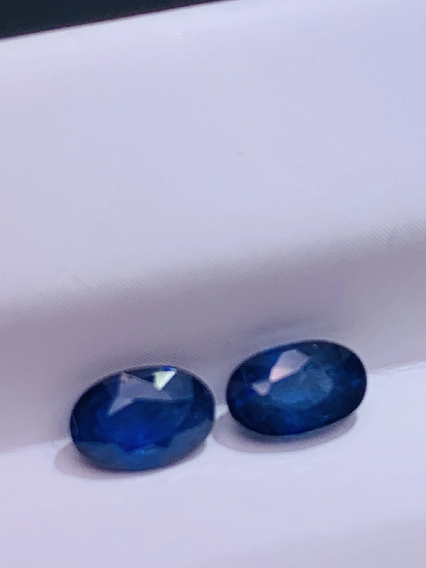 2pcs/lot pure natural sapphire can be inlaid earrings blue A pair Oval accessories gem jewelry edelstenen natuurlijke bijoux