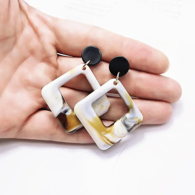 Женские богемные акриловые серьги-подвески HOOCAT большие эффектные