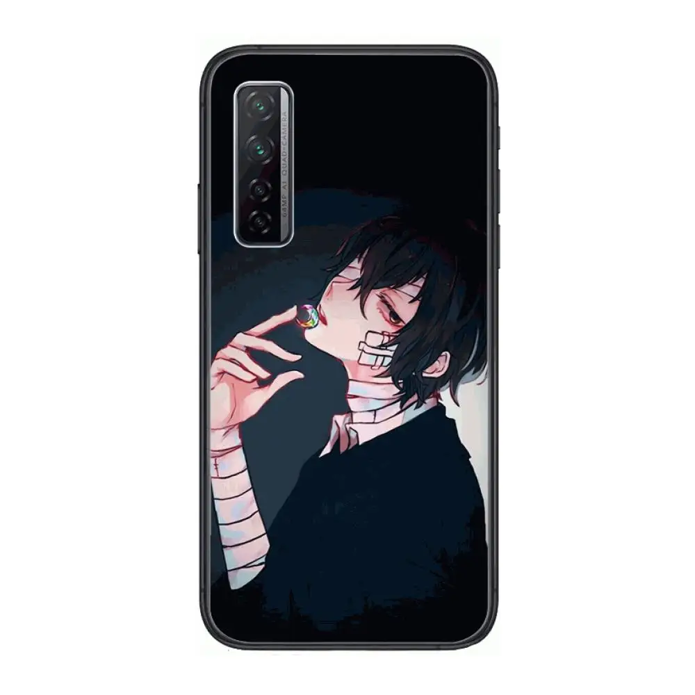 

Japan anime bungou stray Phone Case For Huawei mate 40 30 10 20 40 8 9 Lite Z Pro Black Etui 3D Coque Painting Hoesjes 5g black