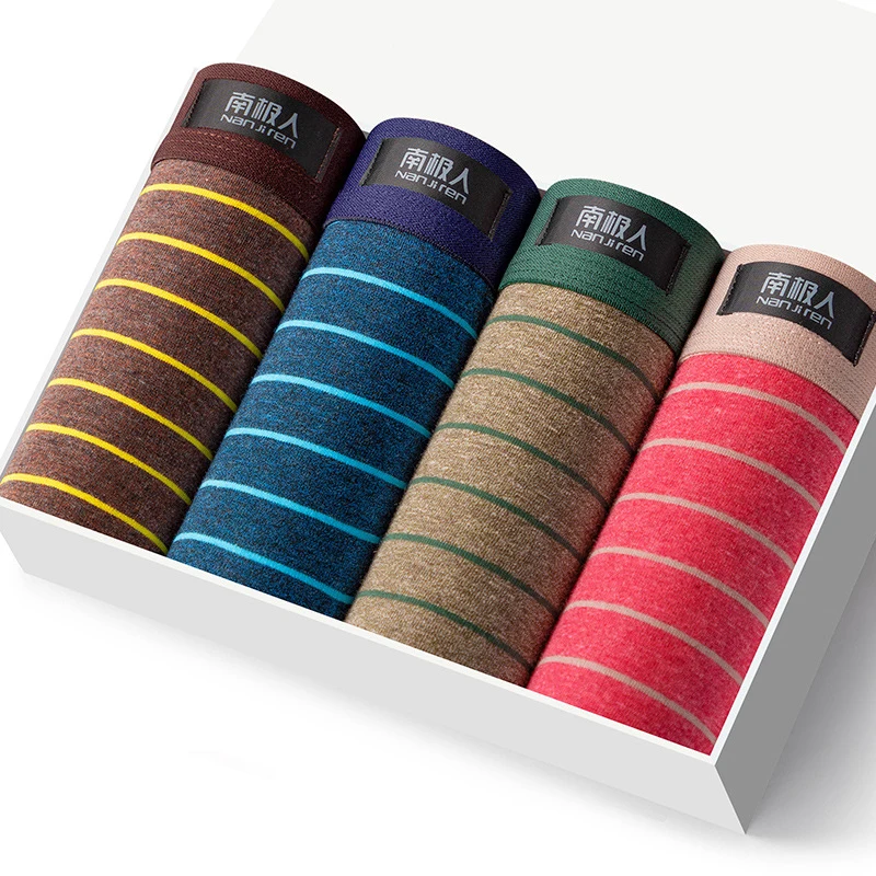 4pcs / Mens Underwear Shorts Boxer Shorts Mens Sexy Underwear High Quaity Men's Underwear Pure Cotton Breathabe Boxer Shorts