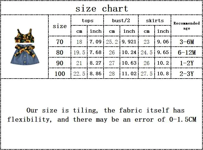 

3M-3Y girls summer off shoulder tops vest sunflower print belt solid skirts buttons toddler kids baby girls clothing sets 2pcs