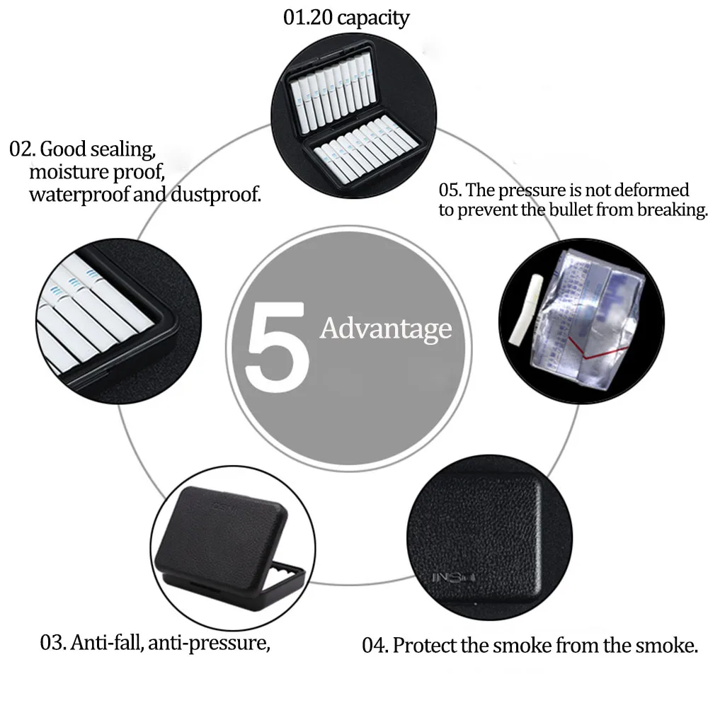 Portable 20-Sticks Box Pack Cigarette for IQOS series glo Ultra-thin Gift smoking Cases | Электроника