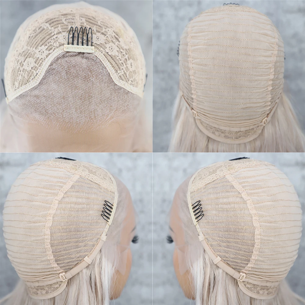 Lvcheryl ручная работа блонд цвет натуральный длинные волнистые волосы парики из