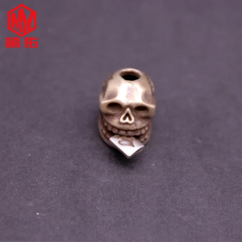 

Brass Skull DIY Pendant 1PCS Paracord EDC Handmade Bracelet Knife Bead