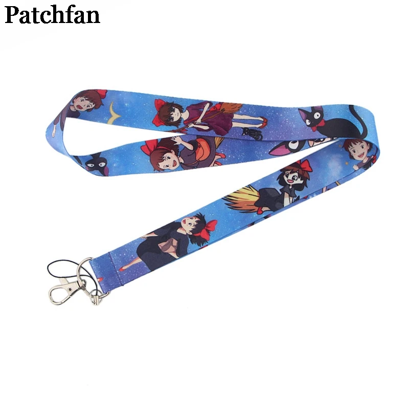 

Patchfan cartoon lanyards for key mobile phone straps necklace card holders webbing ribbons keychain rope A2356