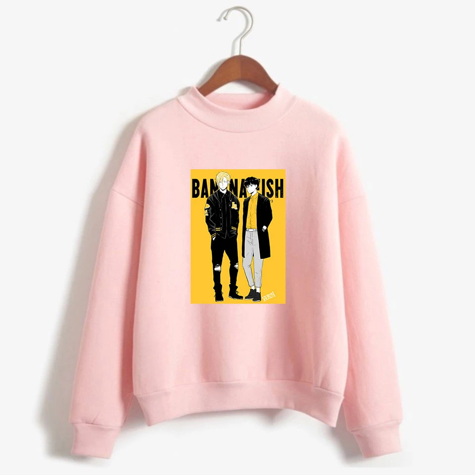 

Hot Anime High Collar Hoodies BANANA FISH Sweatshirt Men Women casual Sweatshirt Long Sleeve Child Pullovers Tops