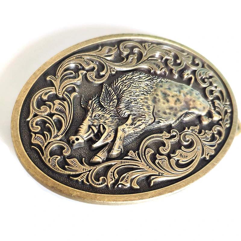 Ремень с пряжкой в виде животного для мужчин классический пояс ковбойском стиле