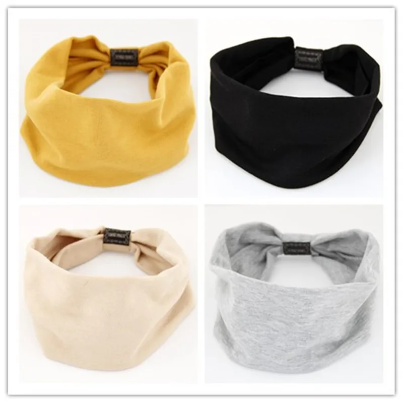 

Big Wide Cotton Headband for Women Hair Accessories Fashion Solid Color Hairbands Korean Soft Head Band Girl Sport Turban