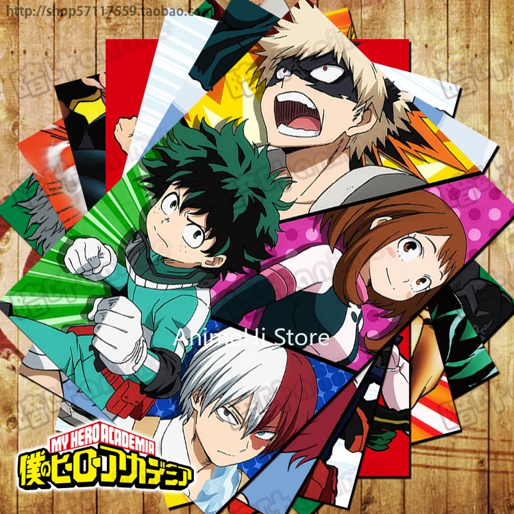 

10 шт./партия с героями из мультфильма «Мой герой плакаты Izuku Bakugou Katsuki Todoroki шото настенные картины для Коллекция A3 42x29 см наклейки