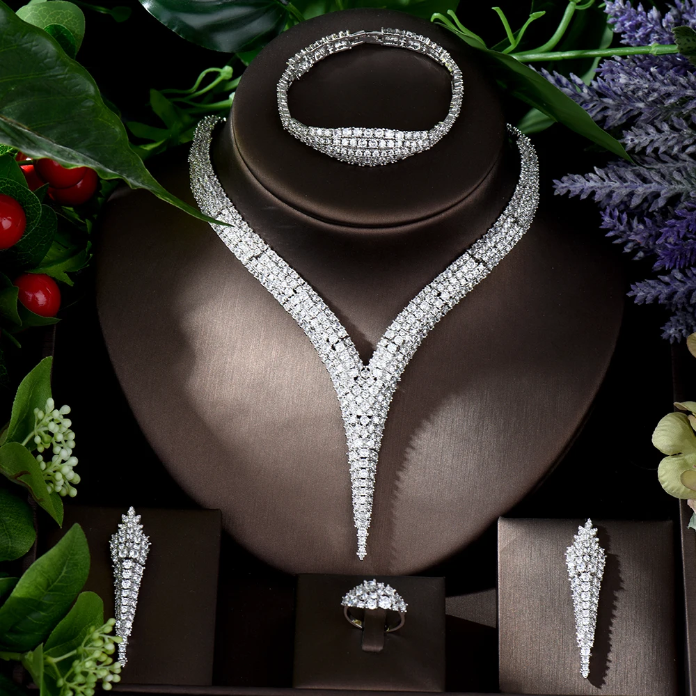 Роскошный Искрящийся блестящий комплект из сережек-капелек с кубическим