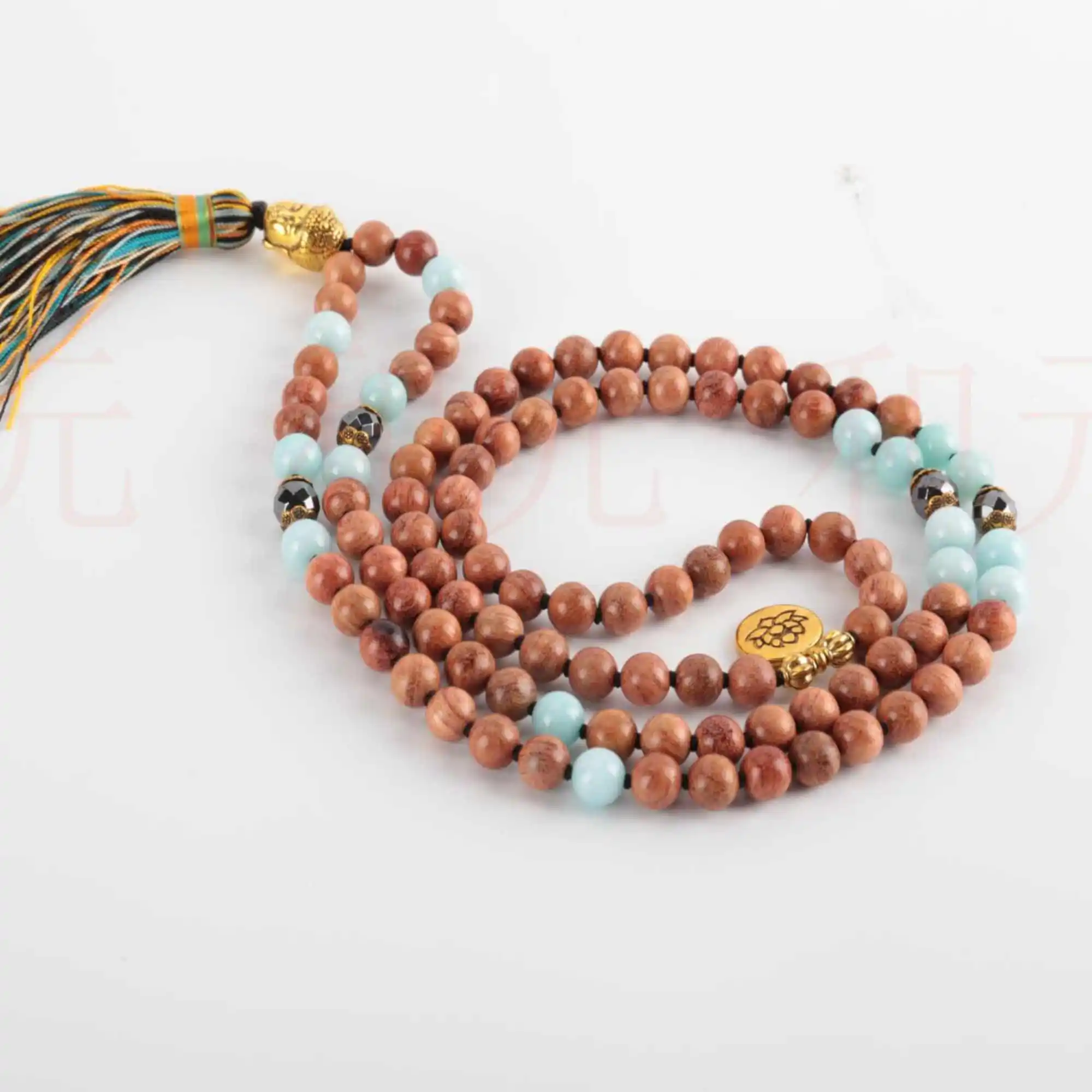 Ожерелье из натурального сандалового дерева с кисточкой 6 мм | Украшения и