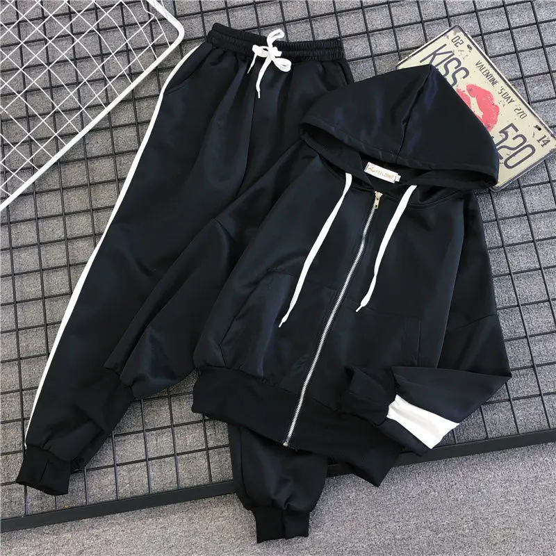 

Women's sports suit 2021 spring and autumn new Korean version loose two piece sports casual suit ins popular favorite hot sale