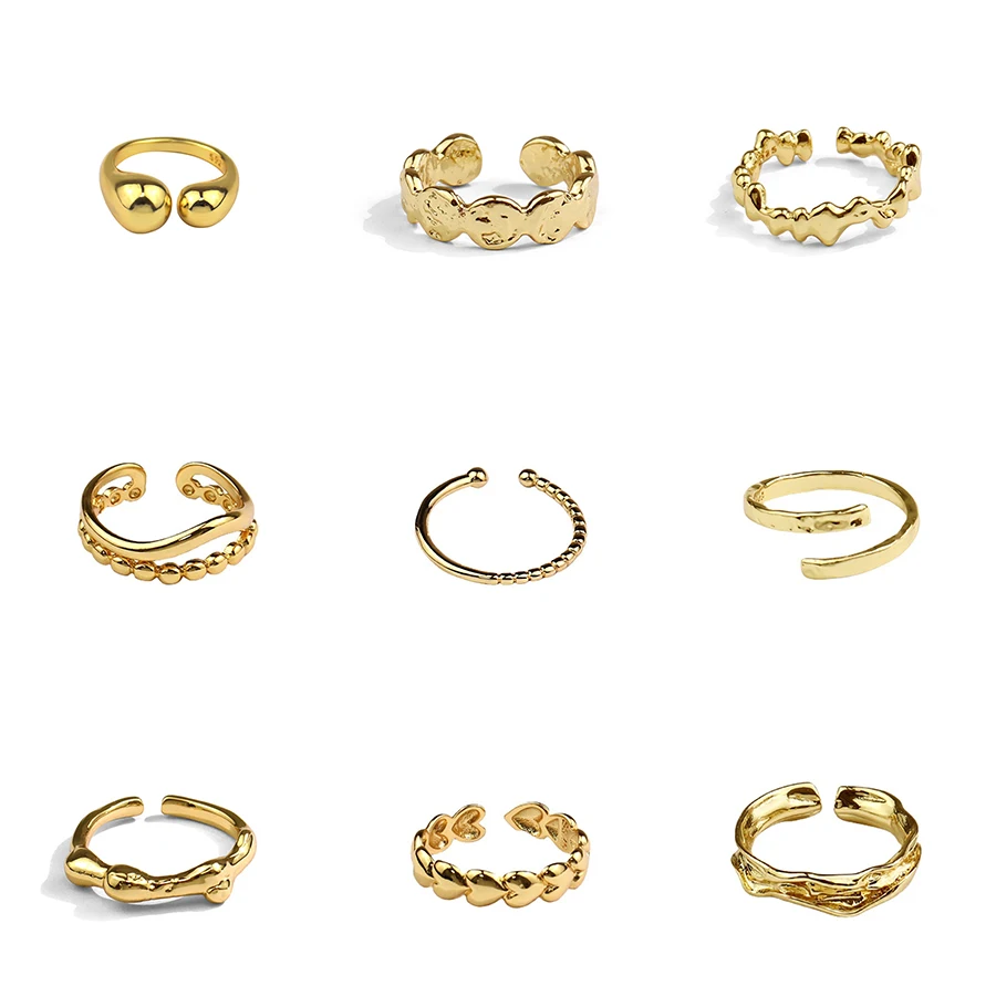 

TOSAKO Rings Gold Color Irregular Opening Adjustable Women Fashion Jewelry