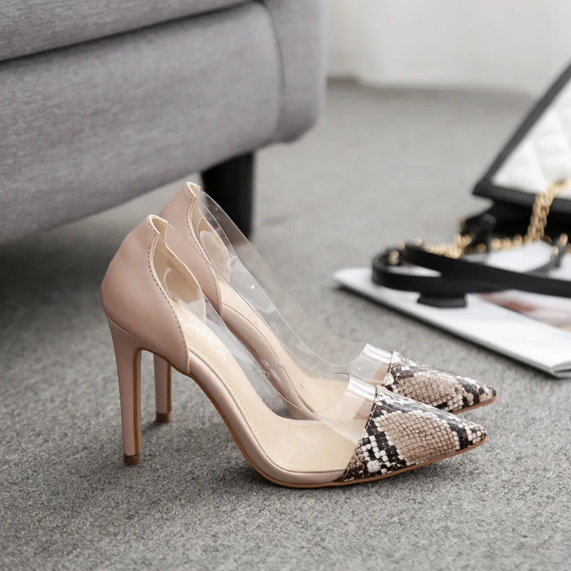 

African Woman Shoe Beige High Heels Pointed Pumps Slip On Lace-Up Transparent Stiletto Sexy Sandals 2021 Burgundy 12cm Toe Slip-