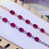 fine jewelry 925 pure silver chinese style natural pyrope garnet girl exquisite elegant oval gem hand chain bracelet support det